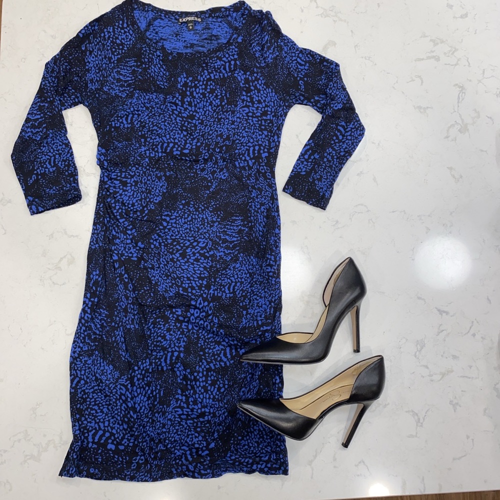 Express blue black dress